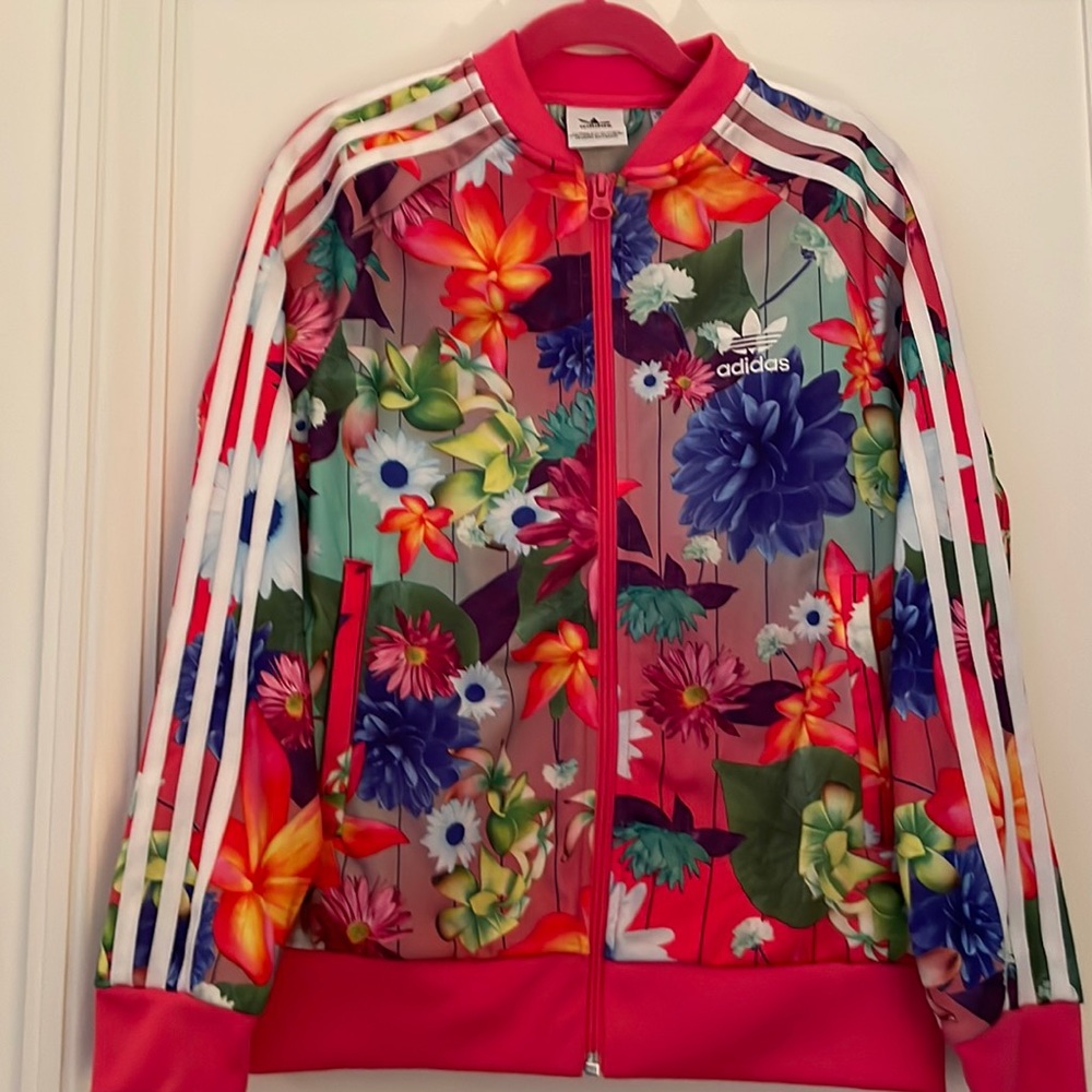 Girls Adidas Colorful Bomber Track Jacket     Size S